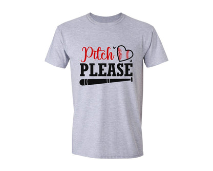 brand:Generic|color:Sports Grey / Athletic Heather|Pitch Please Baseball Cut File Graphic T-Shirt