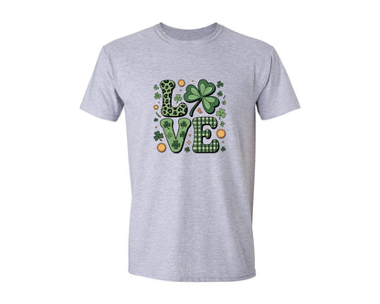brand:Generic|color:Sports Grey / Athletic Heather|Preppy St Patricks Love Retro Luck 2 Graphic T-Shirt