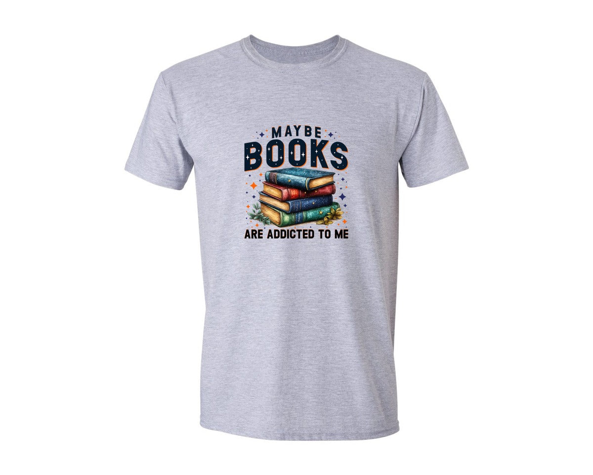 brand:Generic|color:Sports Grey / Athletic Heather|Maybe Books Are Addicted To Me 6 Graphic T-Shirt