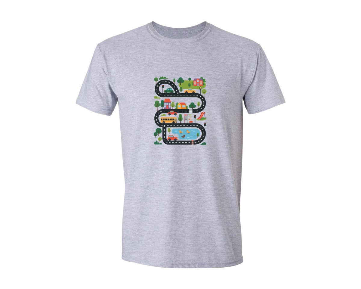 brand:Generic|color:Sports Grey / Athletic Heather|Tired Dads Club Dad Race Track Race Dad Graphic T-Shirt