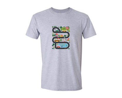brand:Generic|color:Sports Grey / Athletic Heather|Tired Dads Club Dad Race Track Race Dad Graphic T-Shirt