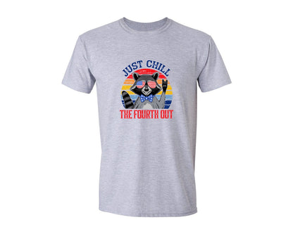 brand:Generic|color:Sports Grey / Athletic Heather|Retro Raccoon 4Th Of July Chill Vibes Graphic T-Shirt