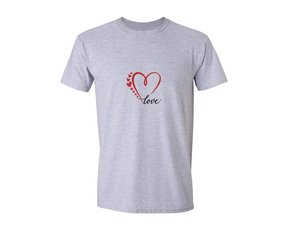 brand:Generic|color:Sports Grey / Athletic Heather|Love Heart Valentines Day 2 Graphic T-Shirt