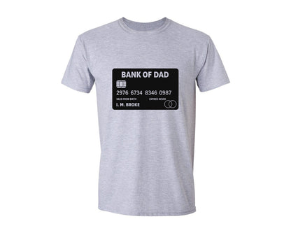 brand:Generic|color:Sports Grey / Athletic Heather|Funny Bank Of Dad Card Graphic T-Shirt