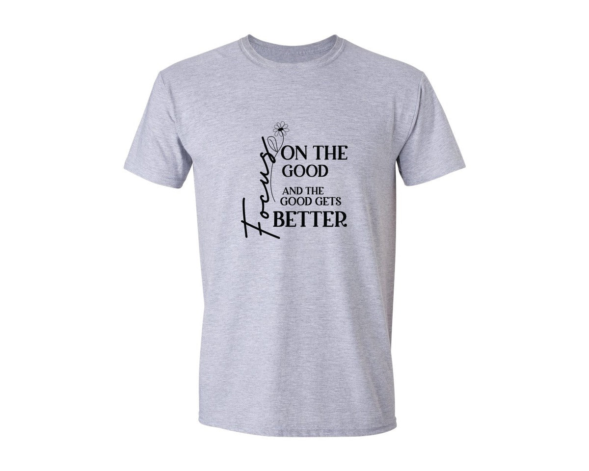 brand:Generic|color:Sports Grey / Athletic Heather|Positivity Focus Inspirational Graphic T-Shirt