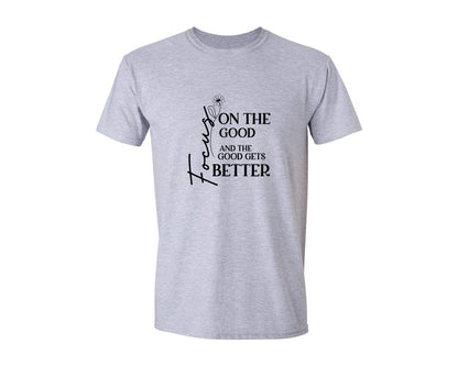 brand:Generic|color:Sports Grey / Athletic Heather|Positivity Focus Inspirational Graphic T-Shirt