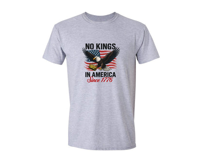 brand:Generic|color:Sports Grey / Athletic Heather|No Kings In America Since 1776 4Th July 3 Graphic T-Shirt