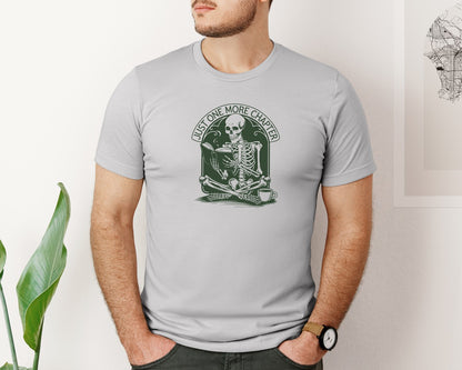 brand:Bella Canvas|color:Sports Grey / Athletic Heather|Just One More Chapter Skeleton Coffee 2 Graphic T-Shirt