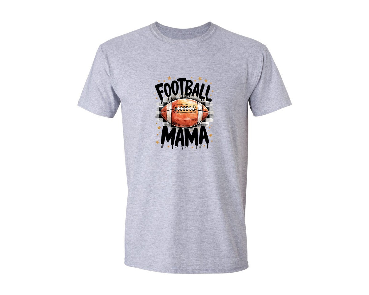 brand:Generic|color:Sports Grey / Athletic Heather|Football Mama Grunge Design Graphic T-Shirt