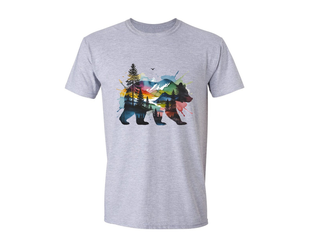 brand:Generic|color:Sports Grey / Athletic Heather|Wildlife Forest Animal Design Graphic T-Shirt