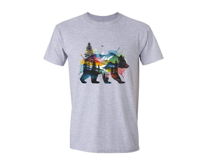 brand:Generic|color:Sports Grey / Athletic Heather|Wildlife Forest Animal Design Graphic T-Shirt