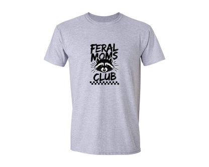 brand:Generic|color:Sports Grey / Athletic Heather|Feral Moms Club Mom Life Raccoon Graphic T-Shirt