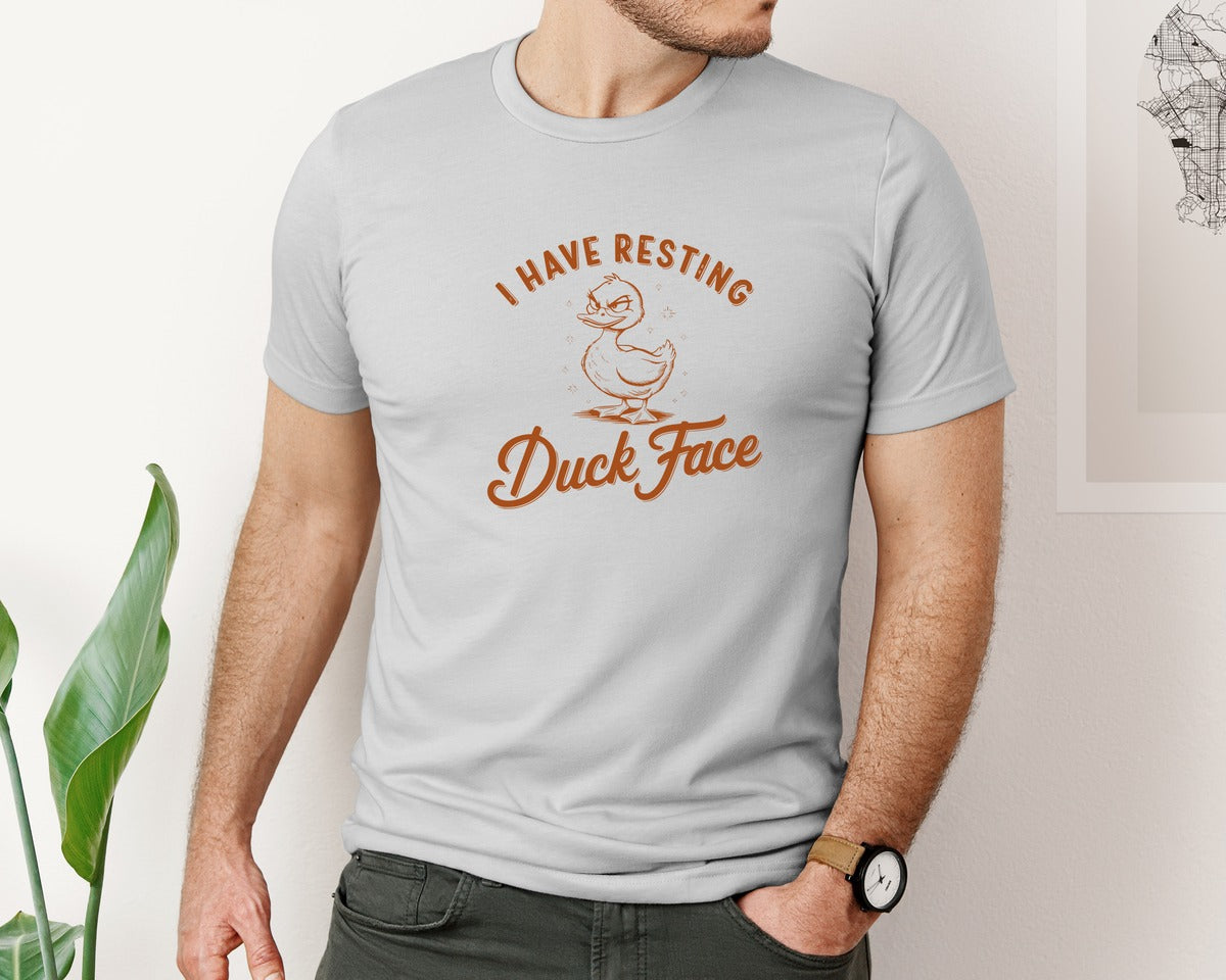brand:Bella Canvas|color:Sports Grey / Athletic Heather|I Have Resting Duck Face Design Graphic T-Shirt