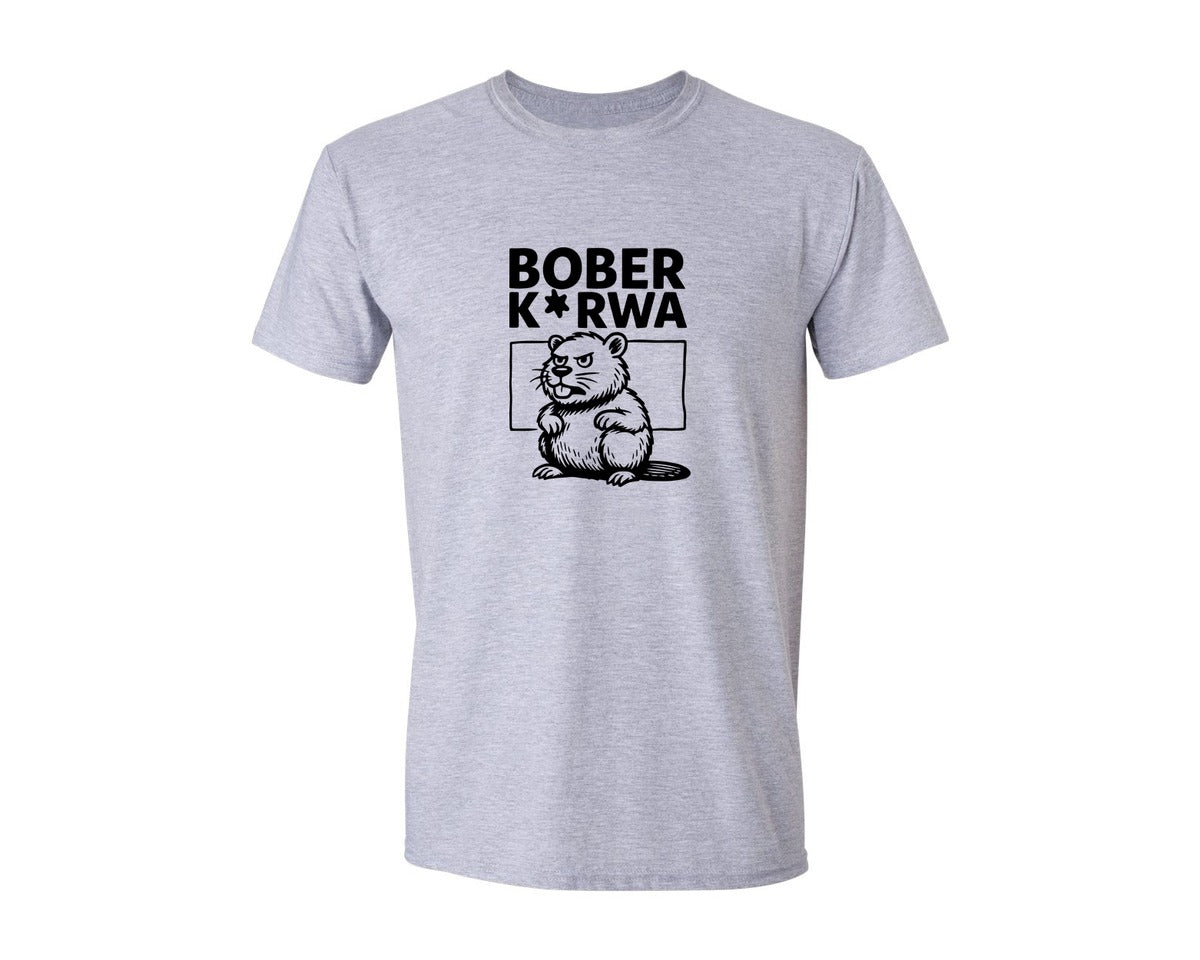 brand:Generic|color:Sports Grey / Athletic Heather|Bober Krwa Funny Polish Beaver Meme Graphic T-Shirt