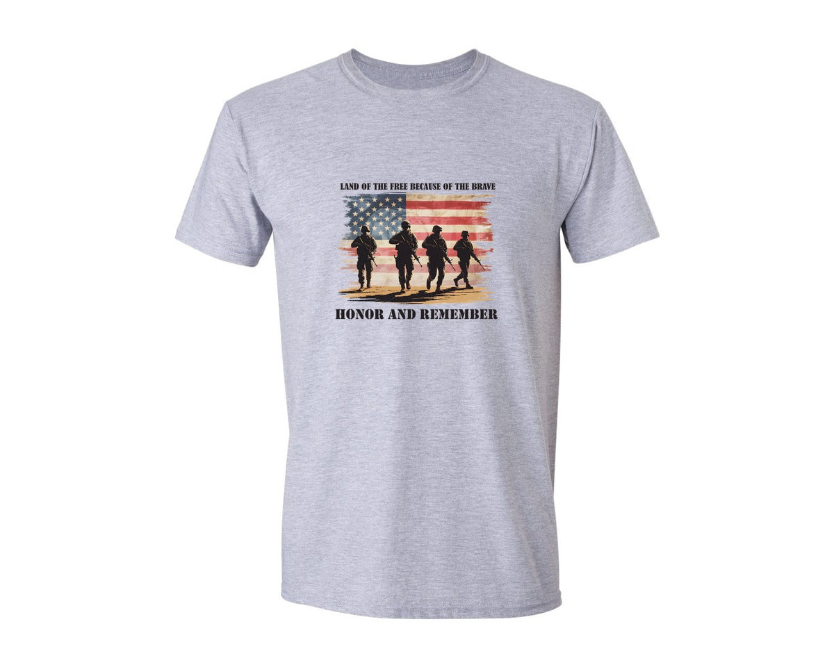 brand:Generic|color:Sports Grey / Athletic Heather|Memorial Day Honor And Remember Usa 2 Graphic T-Shirt
