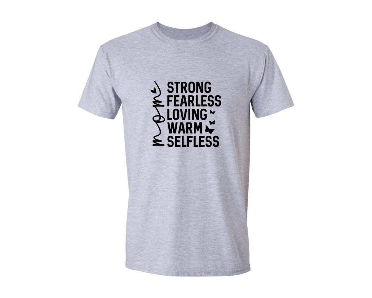brand:Generic|color:Sports Grey / Athletic Heather|Strong Fearless Loving Warm Selfless Graphic T-Shirt