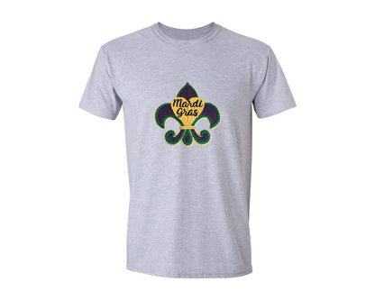 brand:Generic|color:Sports Grey / Athletic Heather|Mardi Gras Knitted Louisiana 2026 Graphic T-Shirt