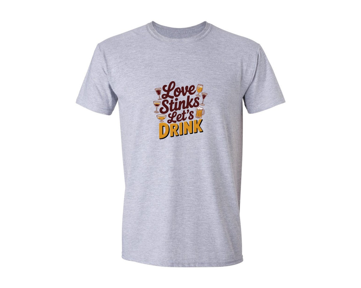 brand:Generic|color:Sports Grey / Athletic Heather|Love Stinks Lets Drink 54 Graphic T-Shirt