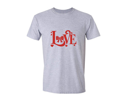brand:Generic|color:Sports Grey / Athletic Heather|Love Coquette Pngvalentines Day Bow Graphic T-Shirt