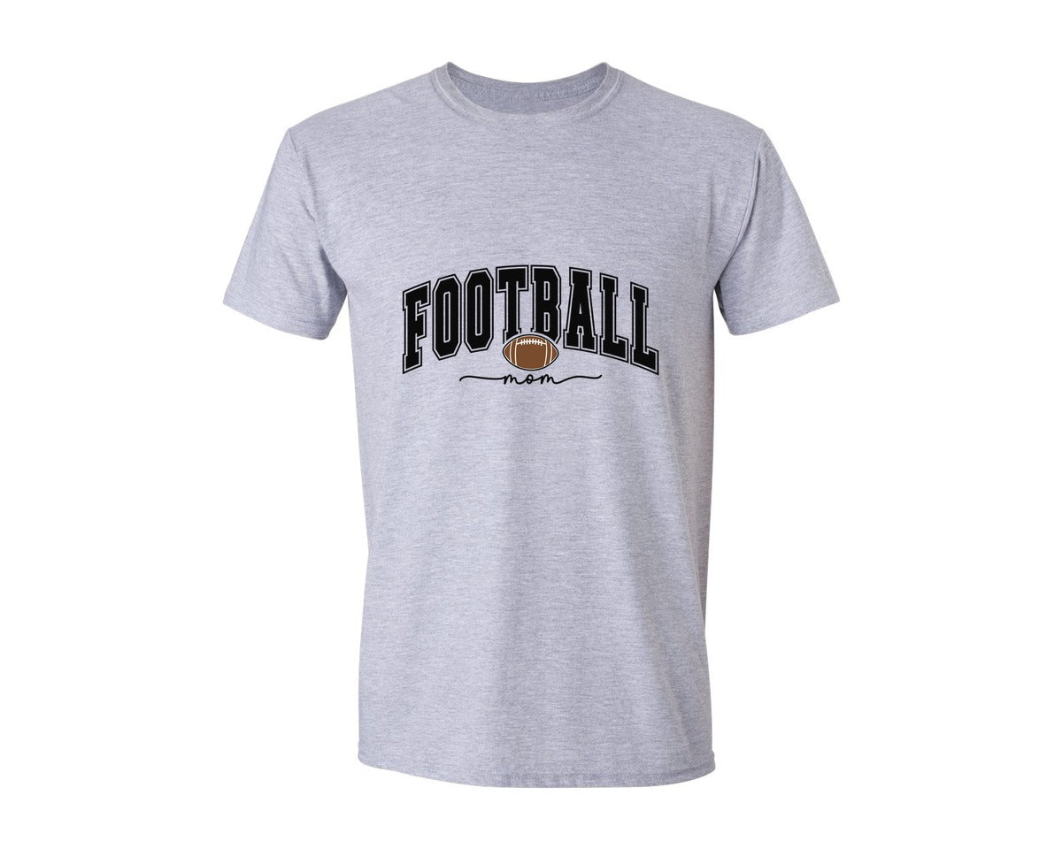 brand:Generic|color:Sports Grey / Athletic Heather|Football Mom Retro Football Mama Graphic T-Shirt