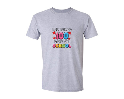 brand:Generic|color:Sports Grey / Athletic Heather|I Survived 100 Days Of School 35 Graphic T-Shirt