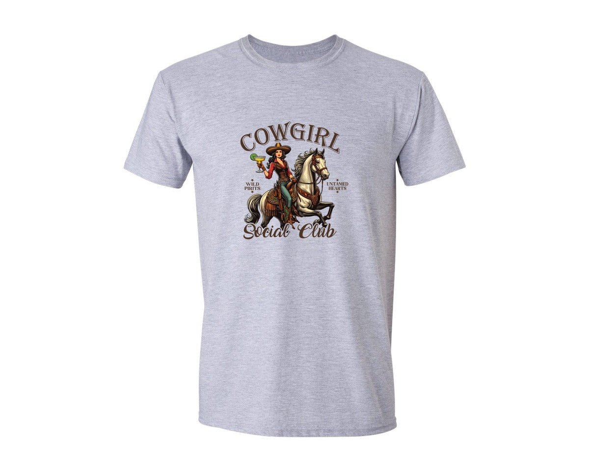 brand:Generic|color:Sports Grey / Athletic Heather|Cowgirl Social Club Cowgirl Graphic T-Shirt