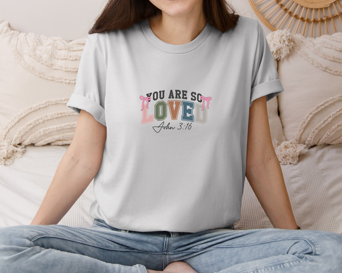 brand:Bella Canvas|color:Sports Grey / Athletic Heather|You Are So Loved 33 Graphic T-Shirt