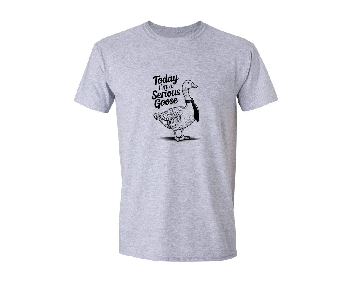 brand:Generic|color:Sports Grey / Athletic Heather|Today Im A Serious Goose Funny Graphic T-Shirt