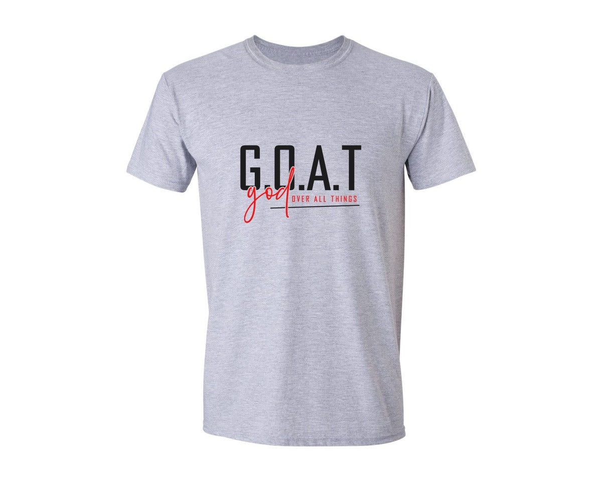 brand:Generic|color:Sports Grey / Athletic Heather|God Over All Things Shirt Design Graphic T-Shirt