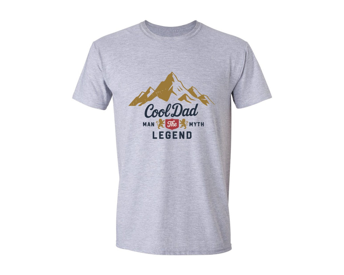 brand:Generic|color:Sports Grey / Athletic Heather|Cool Dad The Man Myth Legend Graphic T-Shirt