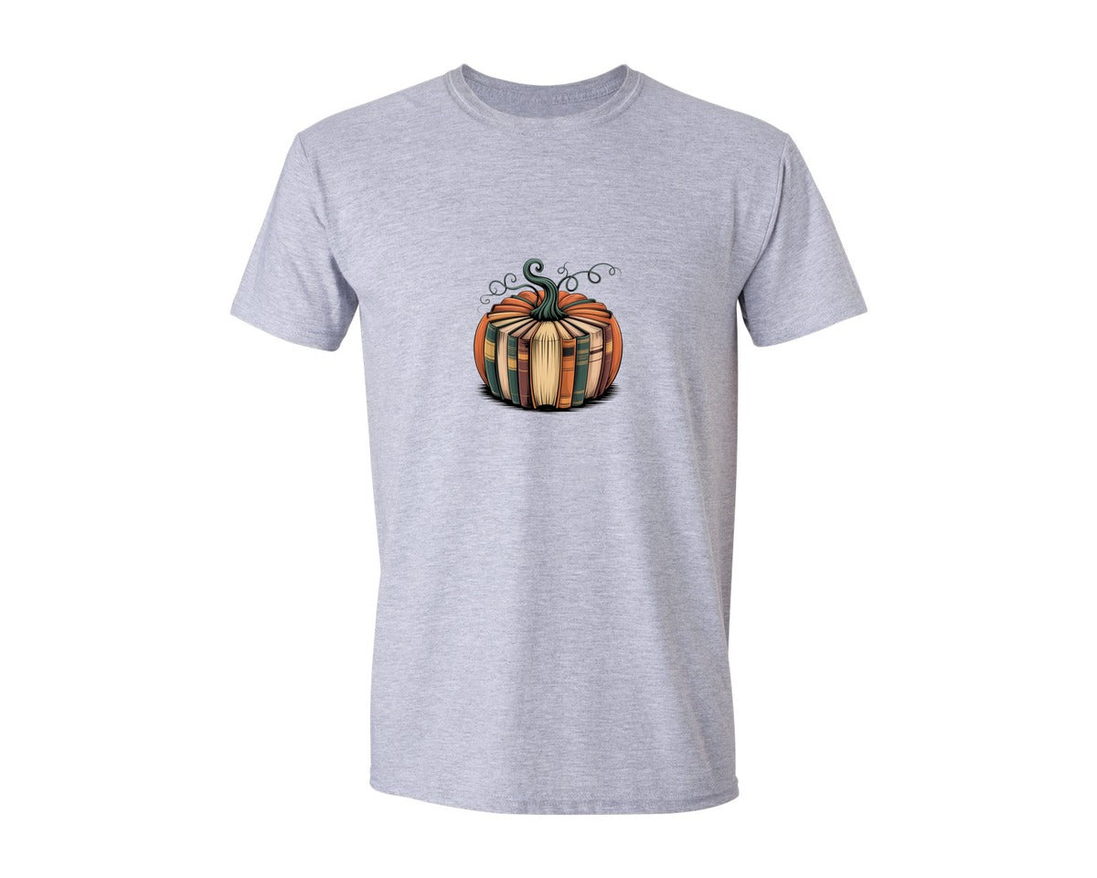 brand:Generic|color:Sports Grey / Athletic Heather|Fall Book Pumpkin Halloween Teacher 6 Graphic T-Shirt