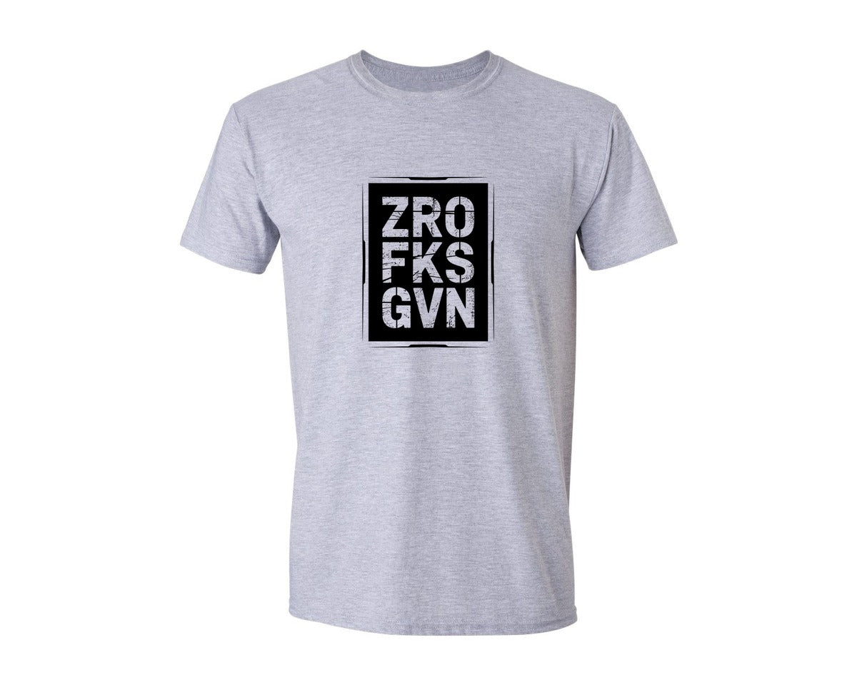 brand:Generic|color:Sports Grey / Athletic Heather|Zro Fks Gvn Funny Sarcastic Graphic T-Shirt