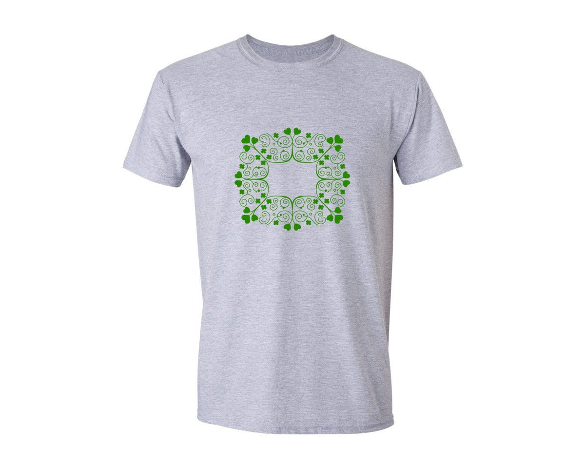 brand:Generic|color:Sports Grey / Athletic Heather|Shamrock Decorative Saint Patrick Frames Graphic T-Shirt