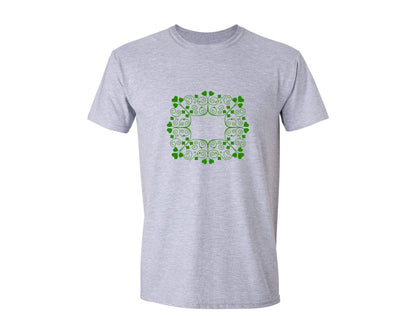brand:Generic|color:Sports Grey / Athletic Heather|Shamrock Decorative Saint Patrick Frames Graphic T-Shirt