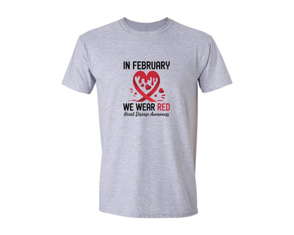 brand:Generic|color:Sports Grey / Athletic Heather|Wear Red Heart Awareness Graphic T-Shirt