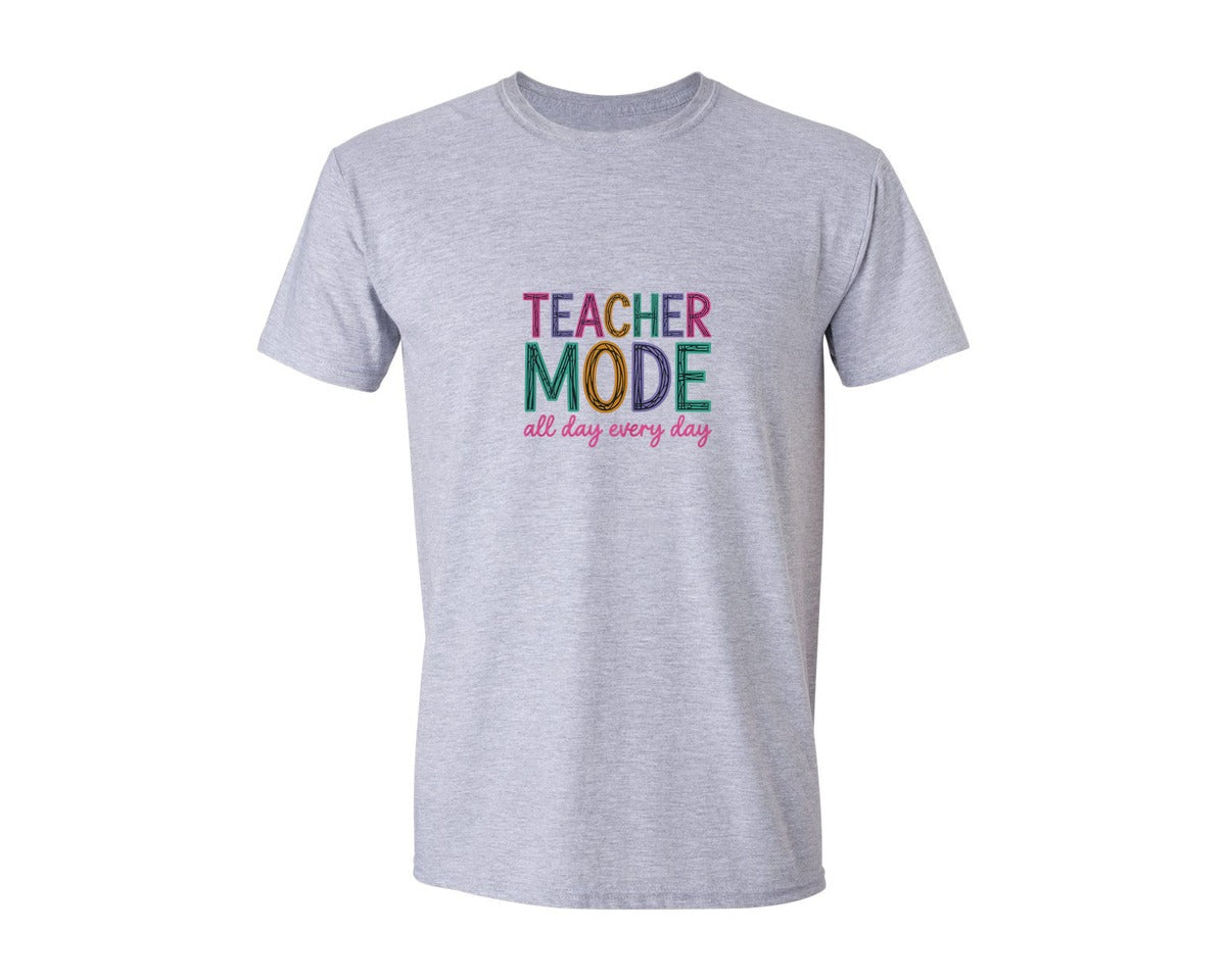 brand:Generic|color:Sports Grey / Athletic Heather|Teacher Mode Pngteacher Gift Teacher Graphic T-Shirt