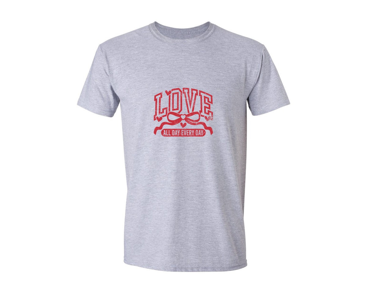 brand:Generic|color:Sports Grey / Athletic Heather|Love All Day Every Day Love Bow 2 Graphic T-Shirt