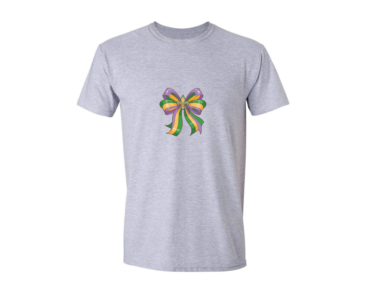 brand:Generic|color:Sports Grey / Athletic Heather|Mardi Gras Bow 3 Graphic T-Shirt