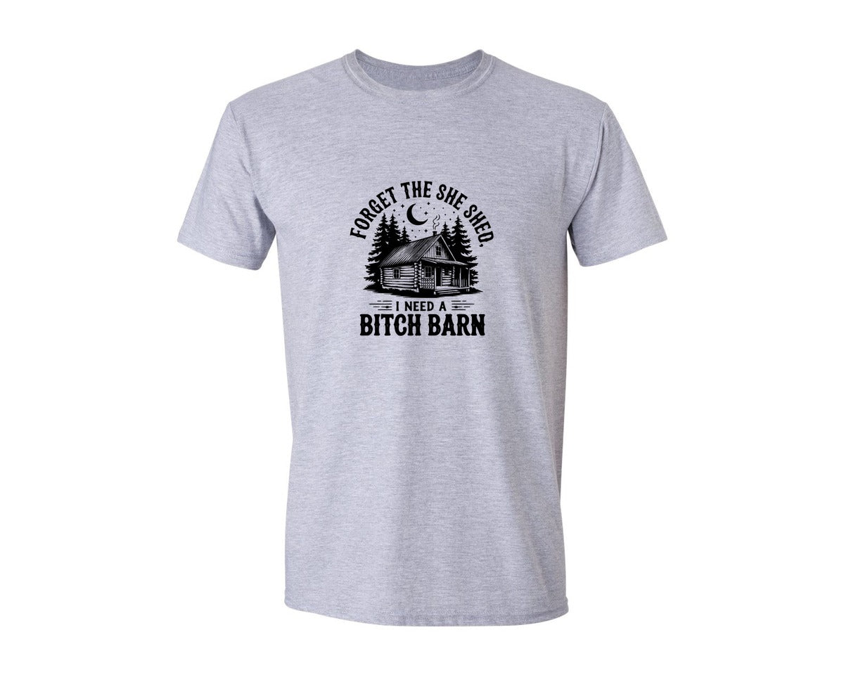 brand:Generic|color:Sports Grey / Athletic Heather|Farm Home Svgforget The She Shed Tshirt Graphic T-Shirt