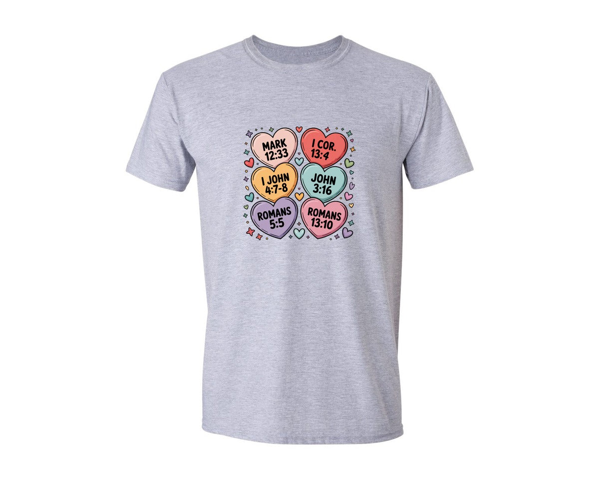 brand:Generic|color:Sports Grey / Athletic Heather|Christian Bible Verse Valentine Graphic T-Shirt