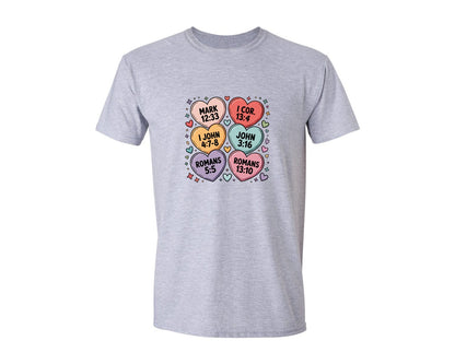 brand:Generic|color:Sports Grey / Athletic Heather|Christian Bible Verse Valentine Graphic T-Shirt