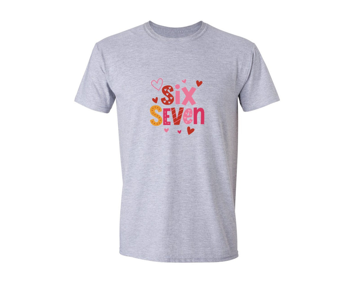 brand:Generic|color:Sports Grey / Athletic Heather|Coquette Valentine 67 Six Seven Graphic T-Shirt