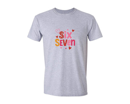 brand:Generic|color:Sports Grey / Athletic Heather|Coquette Valentine 67 Six Seven Graphic T-Shirt
