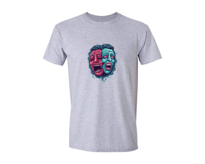 brand:Generic|color:Sports Grey / Athletic Heather|Vibrant Abstract Faces Art Graphic T-Shirt