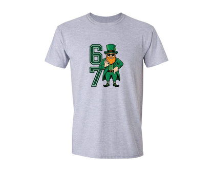 brand:Generic|color:Sports Grey / Athletic Heather|Six Seven Leprechaun St Patricks Graphic T-Shirt