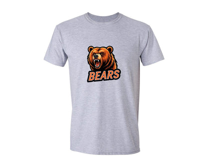 brand:Generic|color:Sports Grey / Athletic Heather|Roaring Grizzly Bear Mascot Graphic T-Shirt