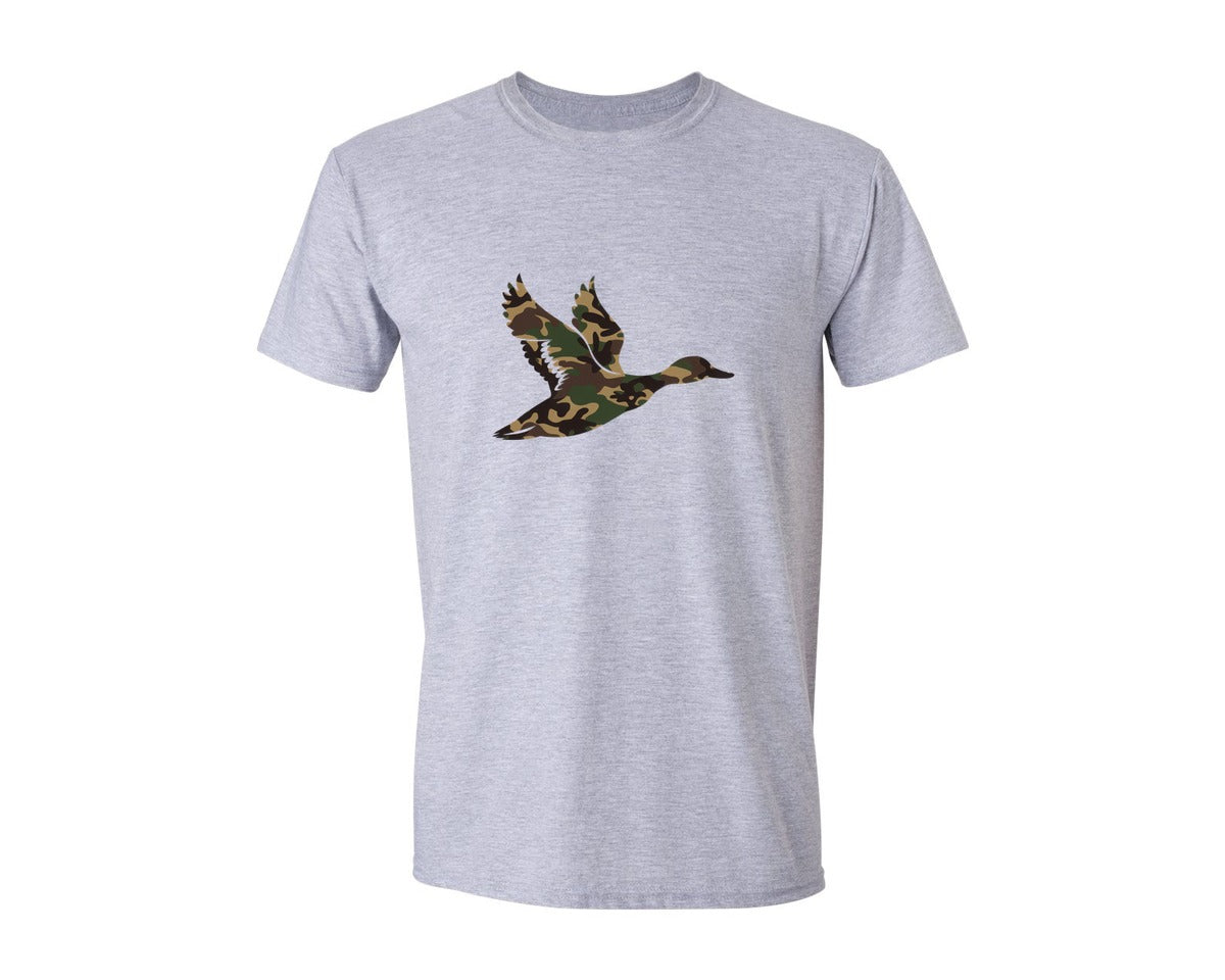 brand:Generic|color:Sports Grey / Athletic Heather|Camouflage Mallard Duck Hunting Graphic T-Shirt
