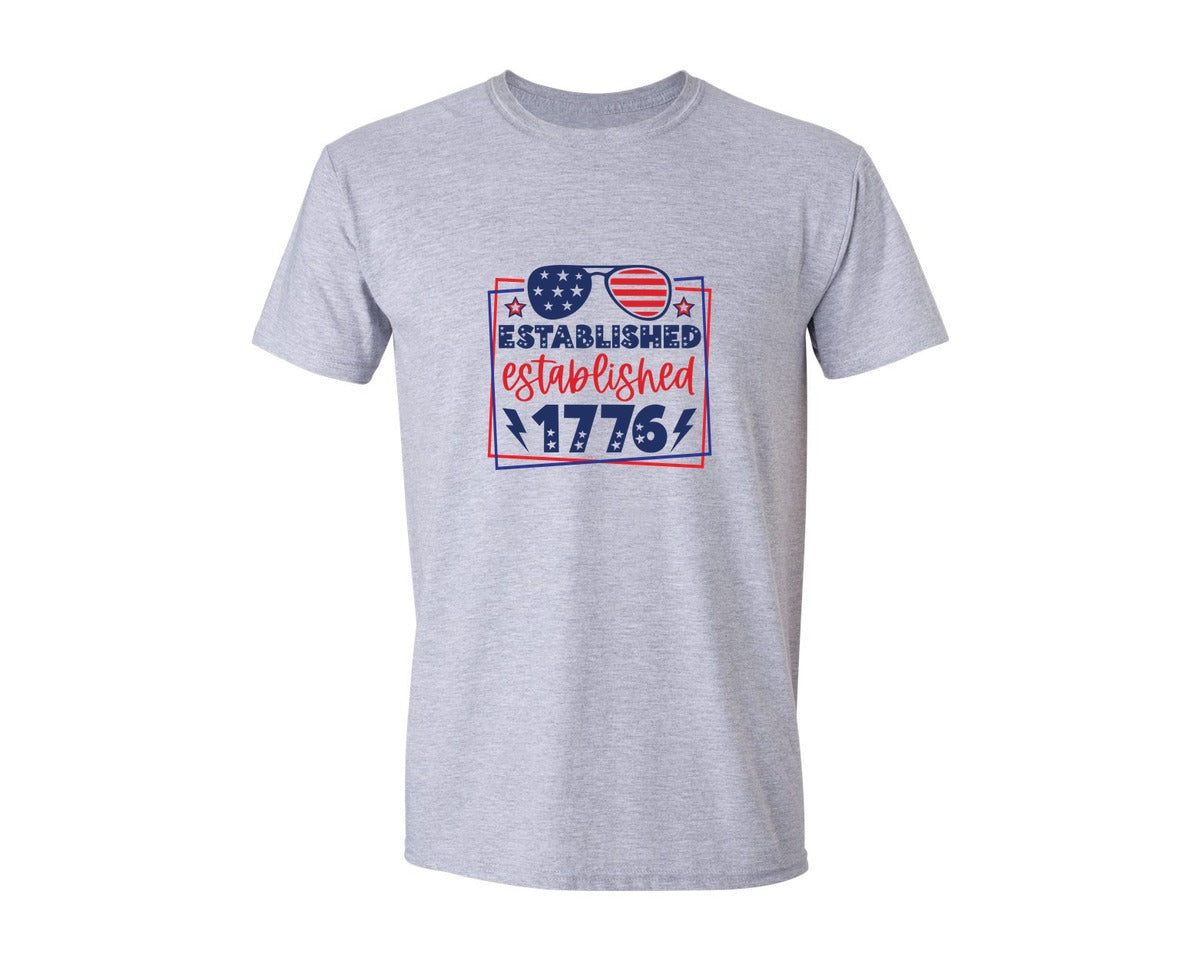 brand:Generic|color:Sports Grey / Athletic Heather|Established 1776 2 Graphic T-Shirt