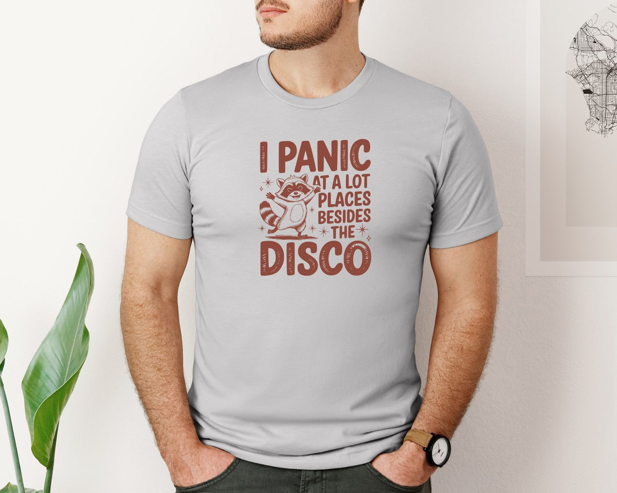 brand:Bella Canvas|color:Sports Grey / Athletic Heather|I Panic At Lot Places Besides The Disco 2 Graphic T-Shirt
