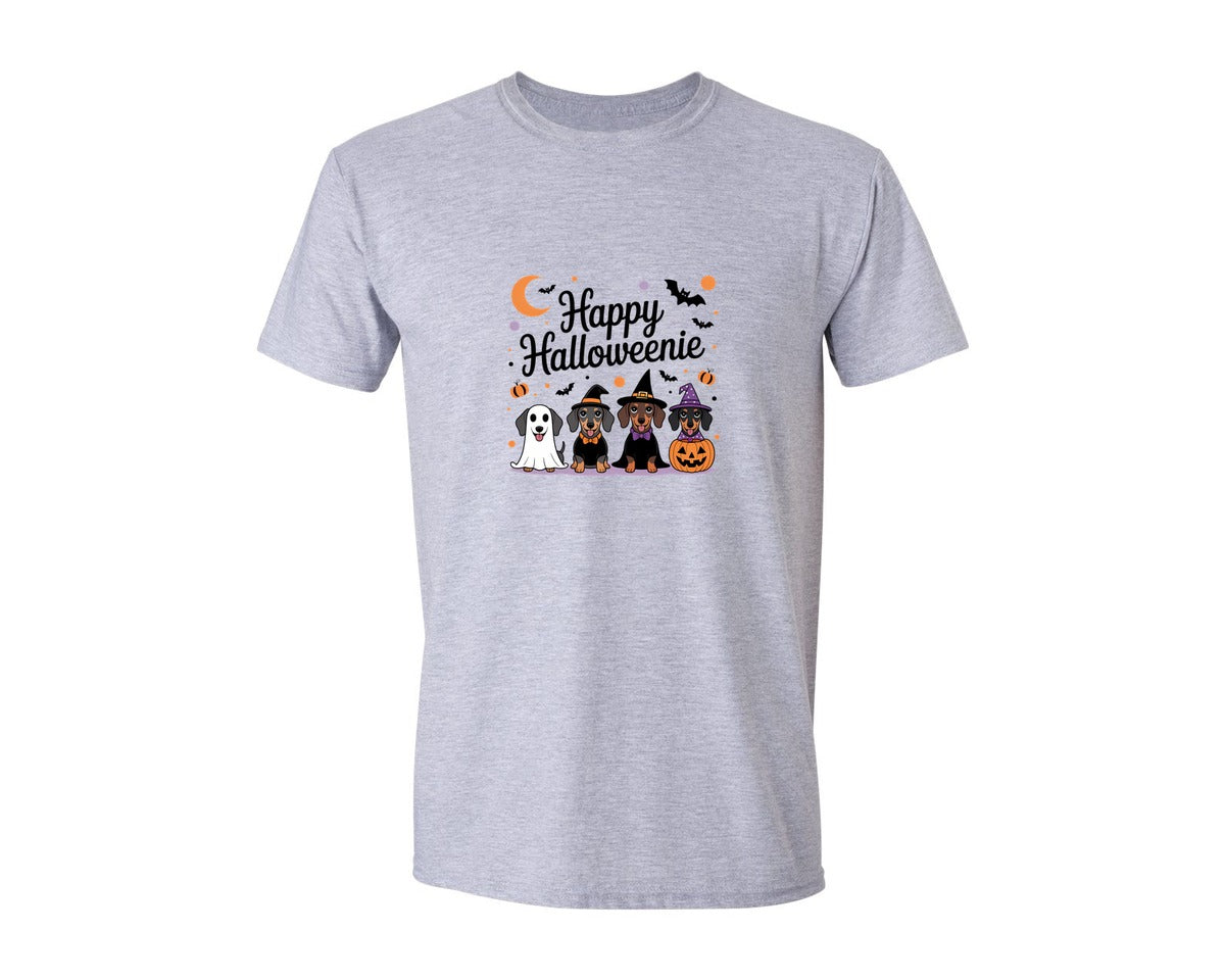 brand:Generic|color:Sports Grey / Athletic Heather|Halloween Dachshund Funny Art Graphic T-Shirt